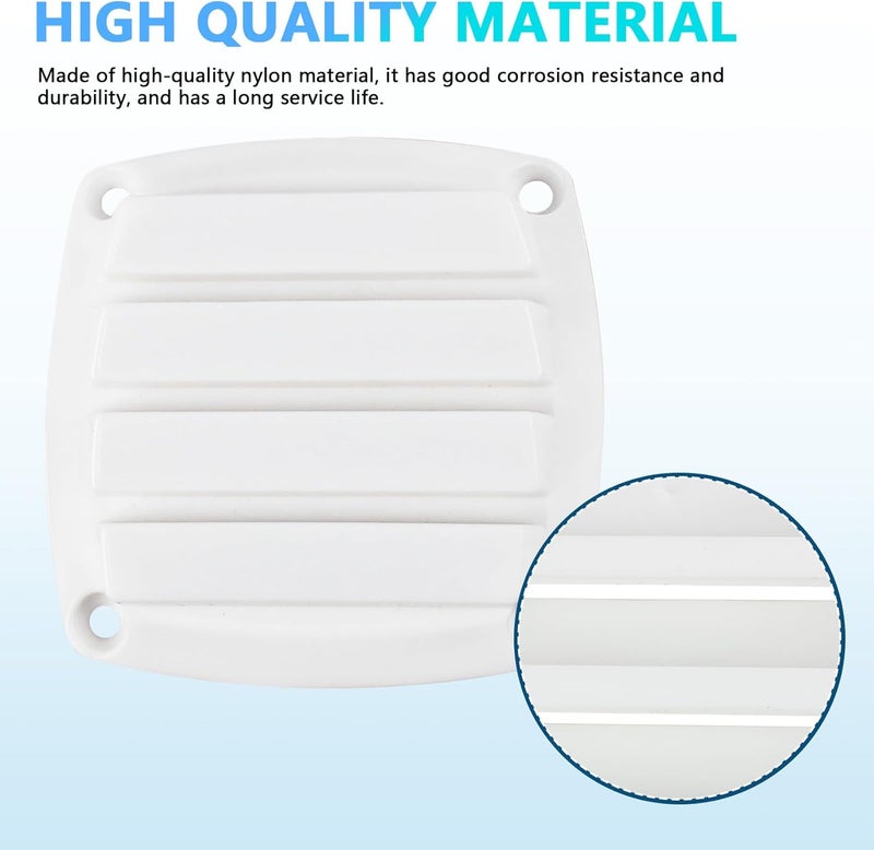 BALAVA Marine Boat Vent 3in/5in,Louvered Flush Plastic Thru Vent,Nylon Louvered Vents,Boat Marine Hull Grill Cover Replacement Part for Boats RVs,Include Screws - Image 4